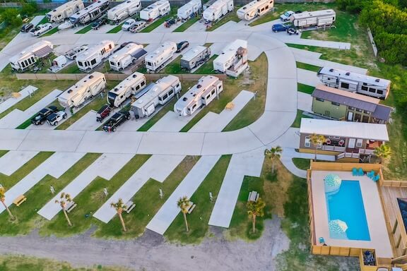 Choose from many RV sites and location at Aloha Beach RV resort