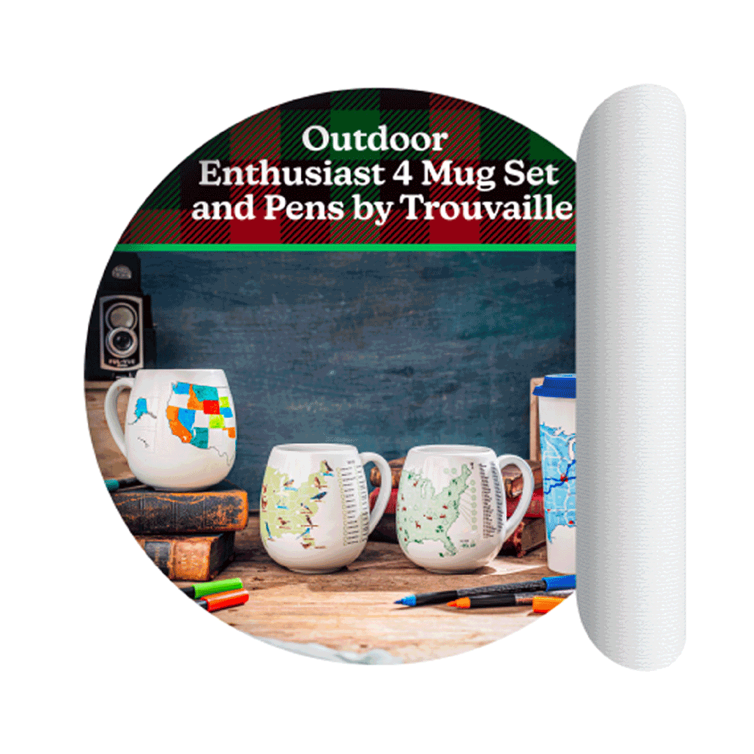 Day 9: Outdoor Enthusiast 4 Mug Set and Pens by Trouvaille