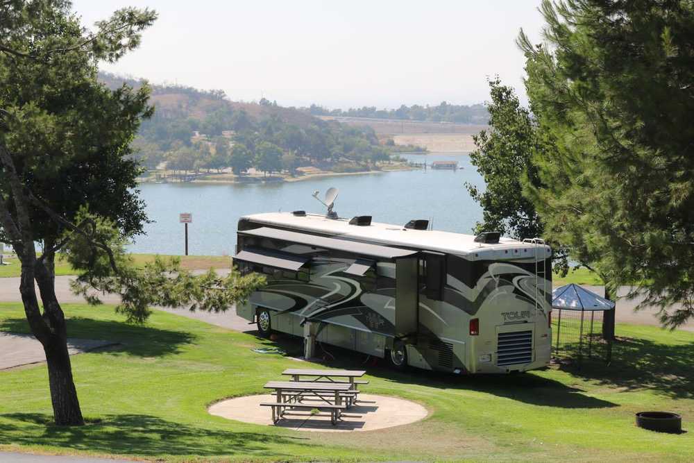 RV site at beautiful Bonelli Bluffs RF Resort & Campground in San Dimas, CA